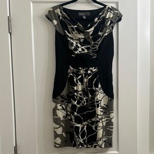 Donna Ricco Abstract Black and Gray Mini Dress